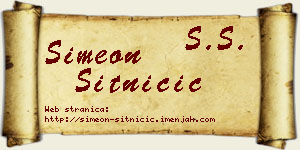 Simeon Sitničić vizit kartica